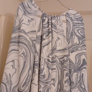 Jonathan Simkhai Grayish Blue and White Patterned Blouse